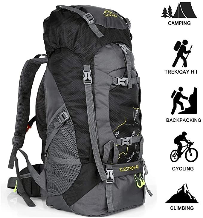 outlife Wanderrucksack 60L Trekkingrucksack Extra Large Leichter Trekking Camping Reiserucksack, rei